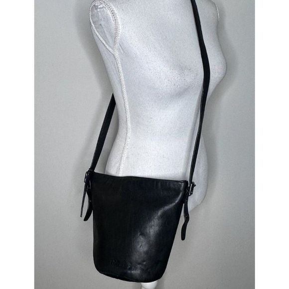 Vintage Coach Leather Legacy Bucket Bag Duffle Tote Black Soft Signature Lining - Picture 6 of 15